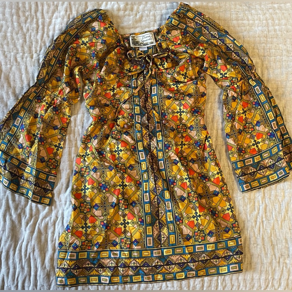 DIANE SAMANDI Anthropologie Jonquil Casablanca Dhara Dress Luxe Silk NWOT L Rare